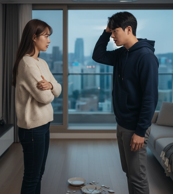 갈등을 겪고 있는 남녀 커플